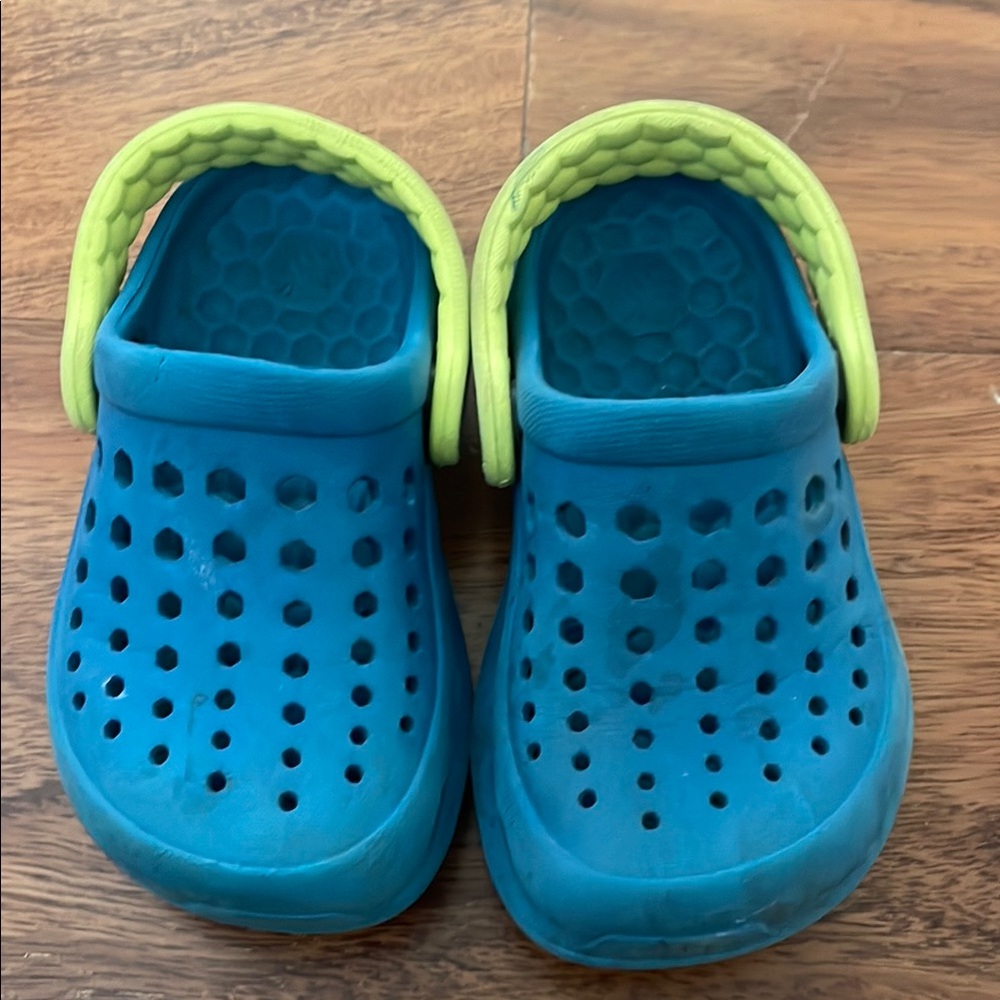 Kids Blue and Green Clogs